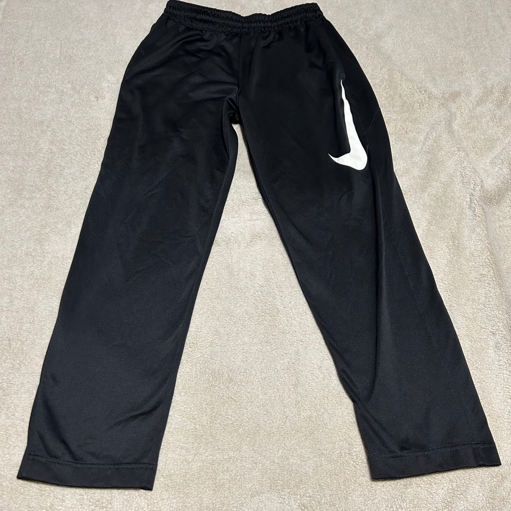 Nike Dri-FIT Pants Boys L 26in Black Swoosh Logo Athletic Track AT3260-010